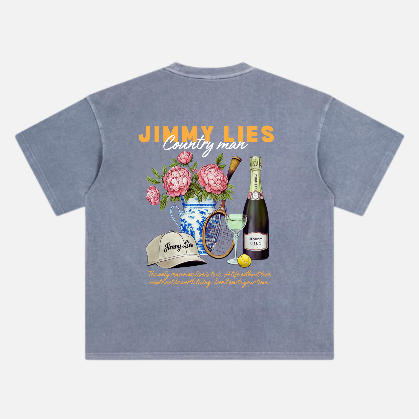 FLOWERS BLUE TEE