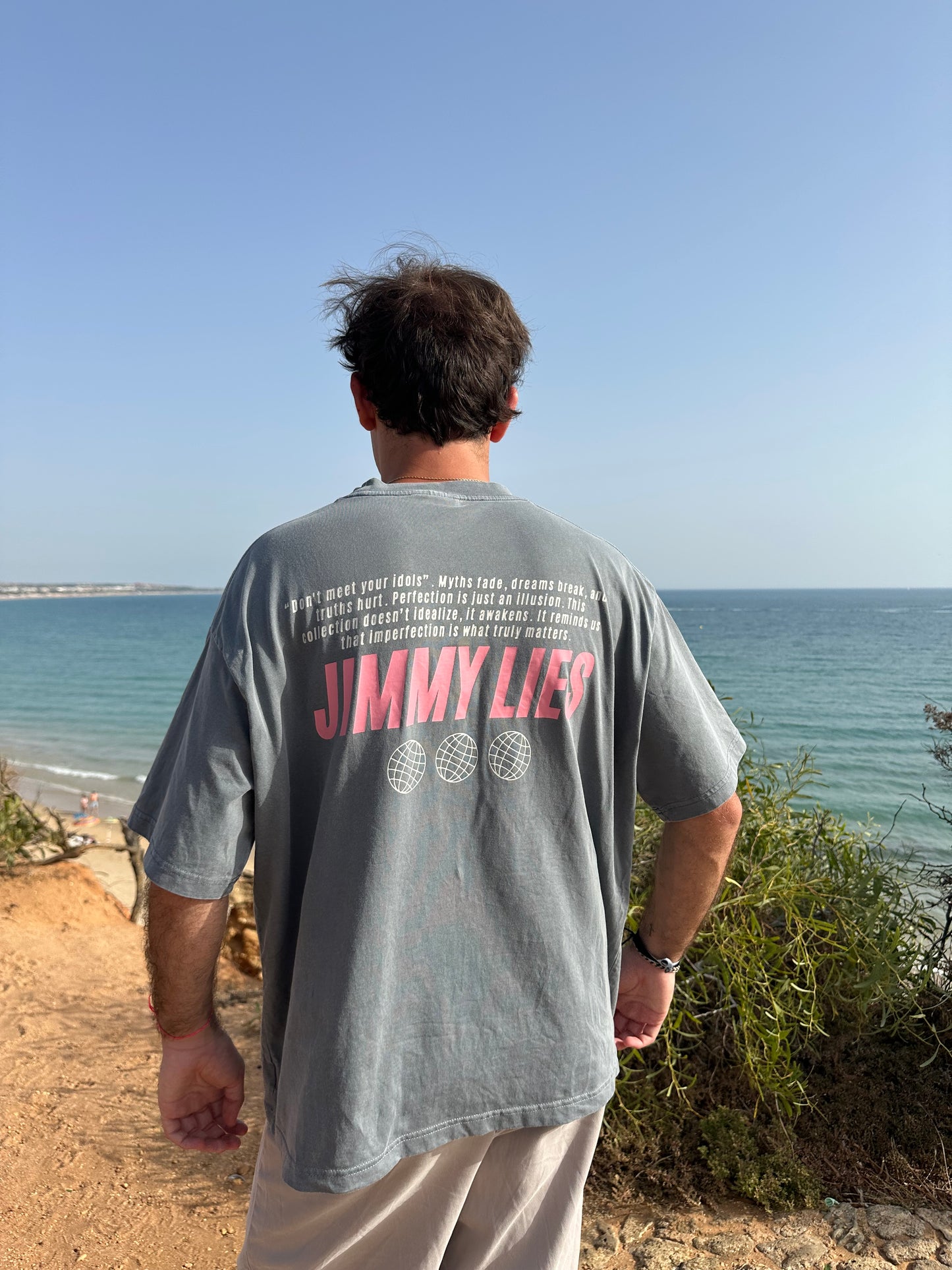 CONTRAST PINK GREY TEE