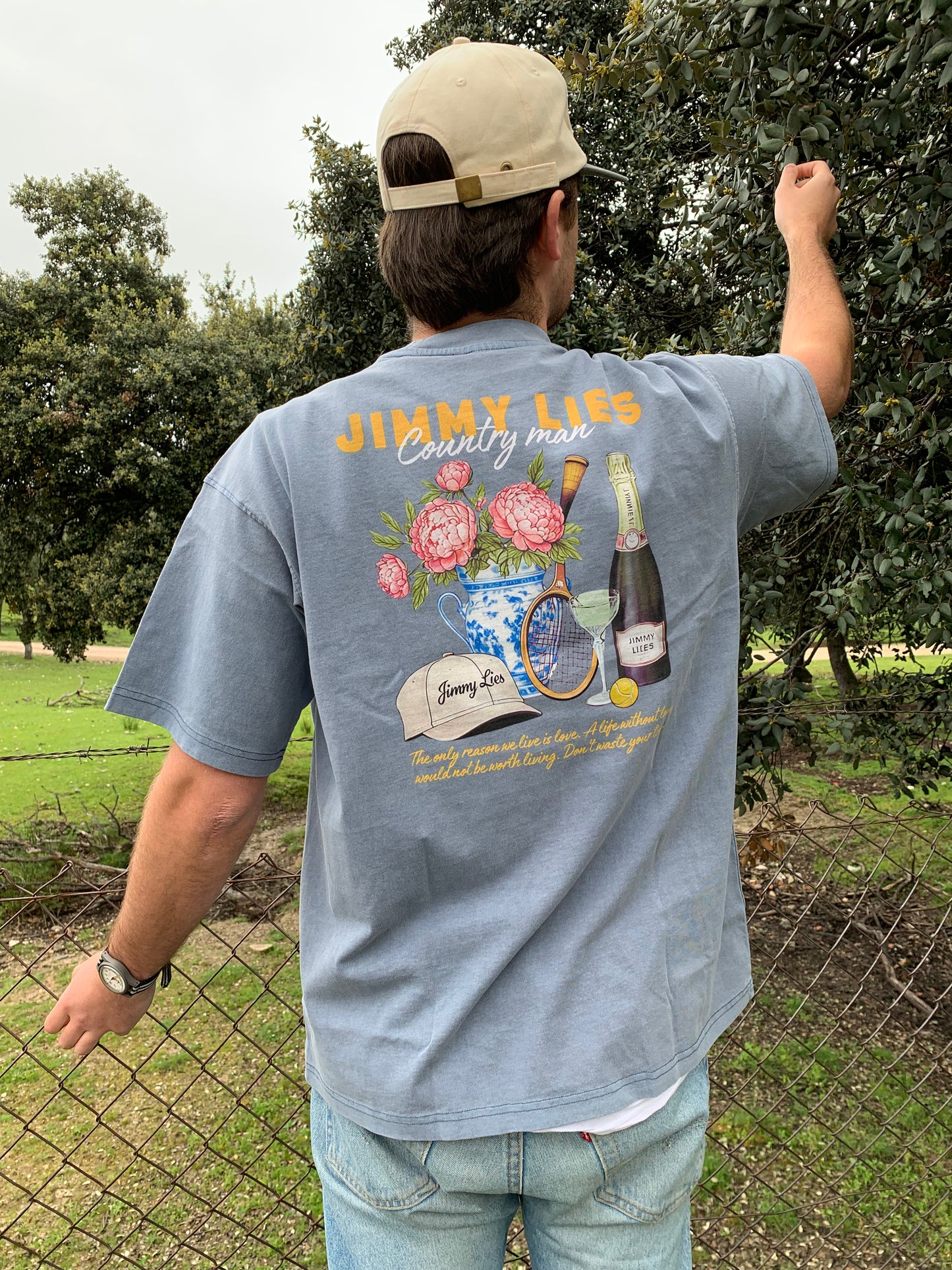 FLOWERS BLUE TEE