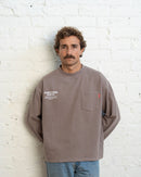 POCKET BROWN CREWNECK