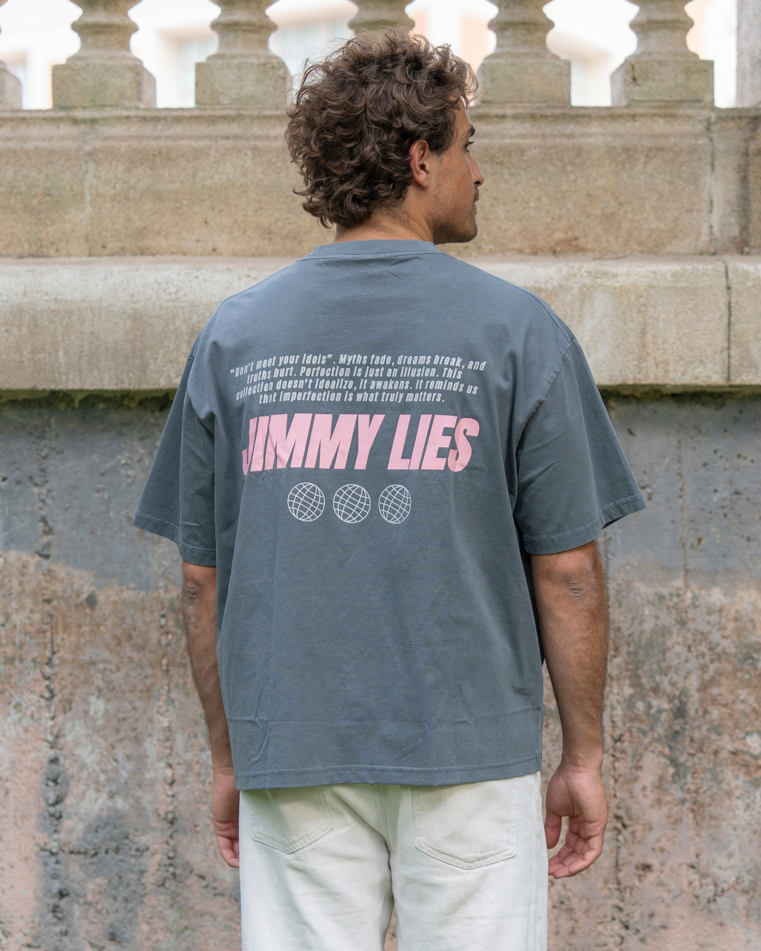 CONTRAST PINK GREY TEE
