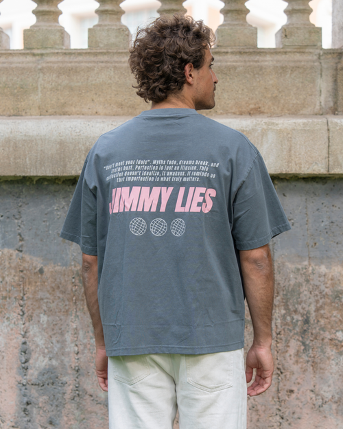 CONTRAST PINK GREY TEE