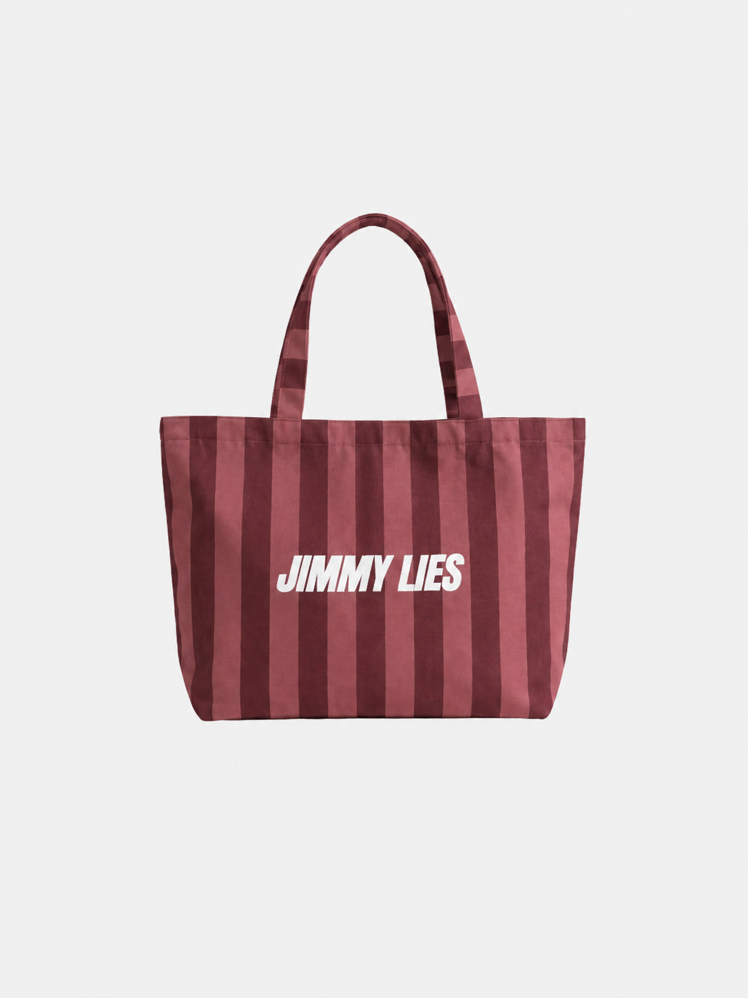 BURGUNDY STRIPED TOTE BAG