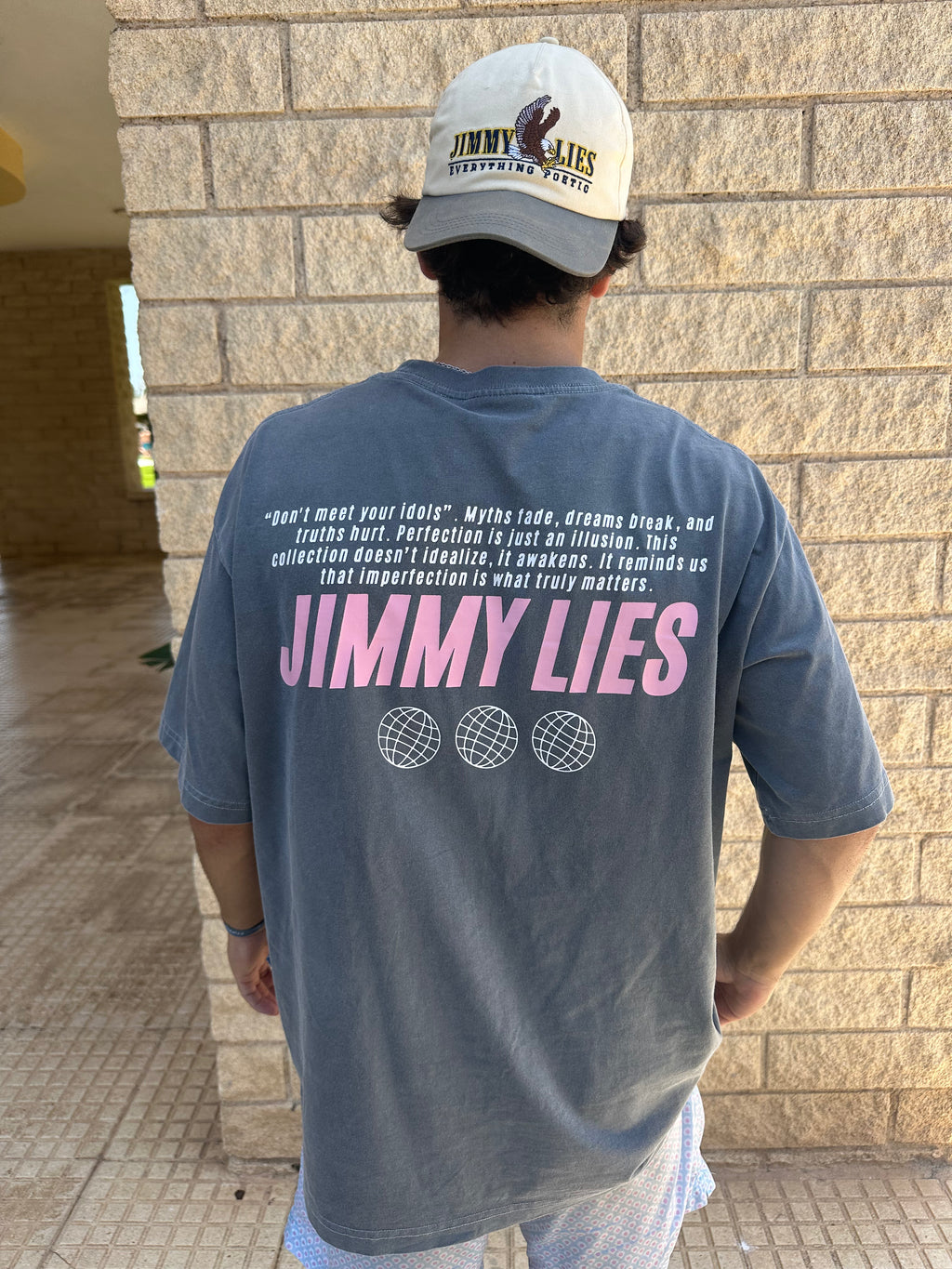 CONTRAST PINK GREY TEE