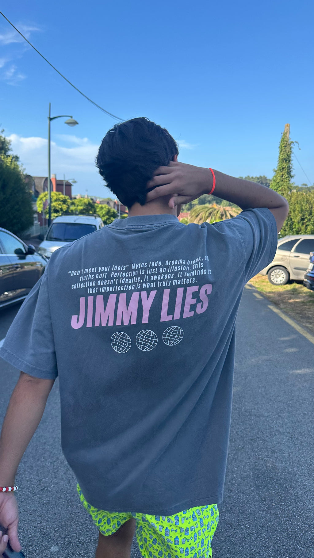 CONTRAST PINK GREY TEE