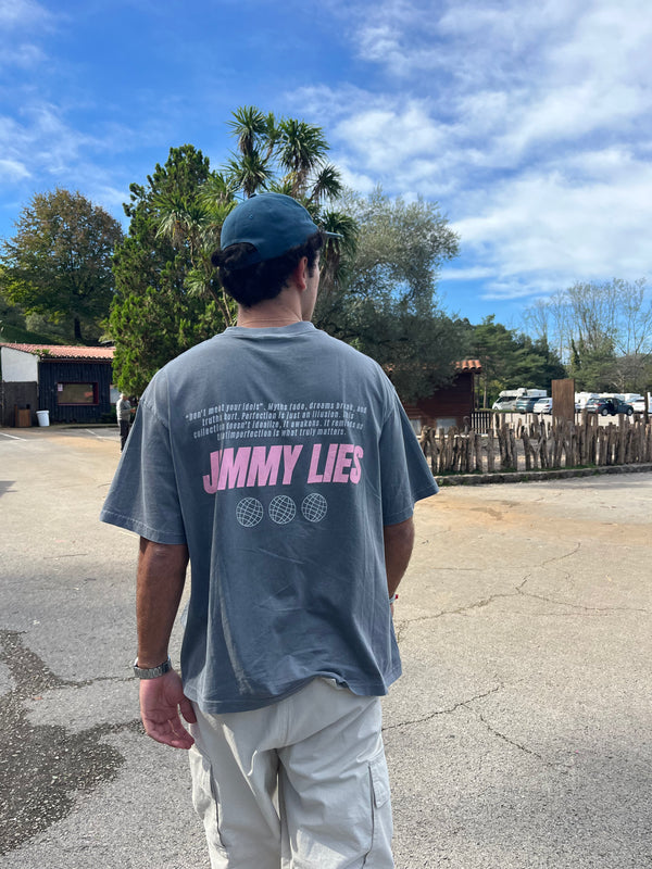 CONTRAST PINK GREY TEE