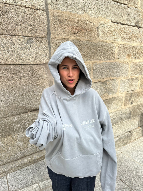 LIGHT GREY RETRO HOODIE