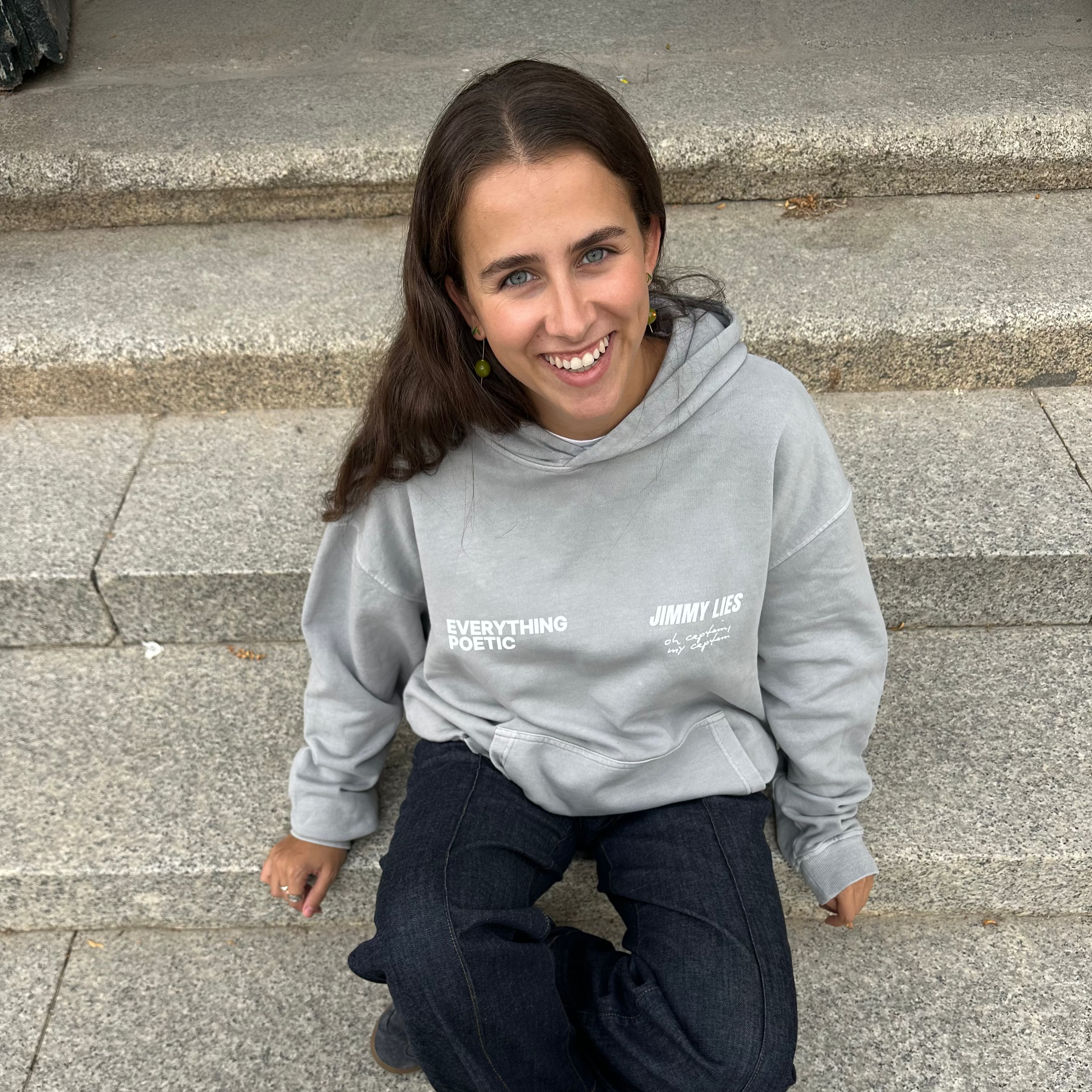 LIGHT GREY RETRO HOODIE