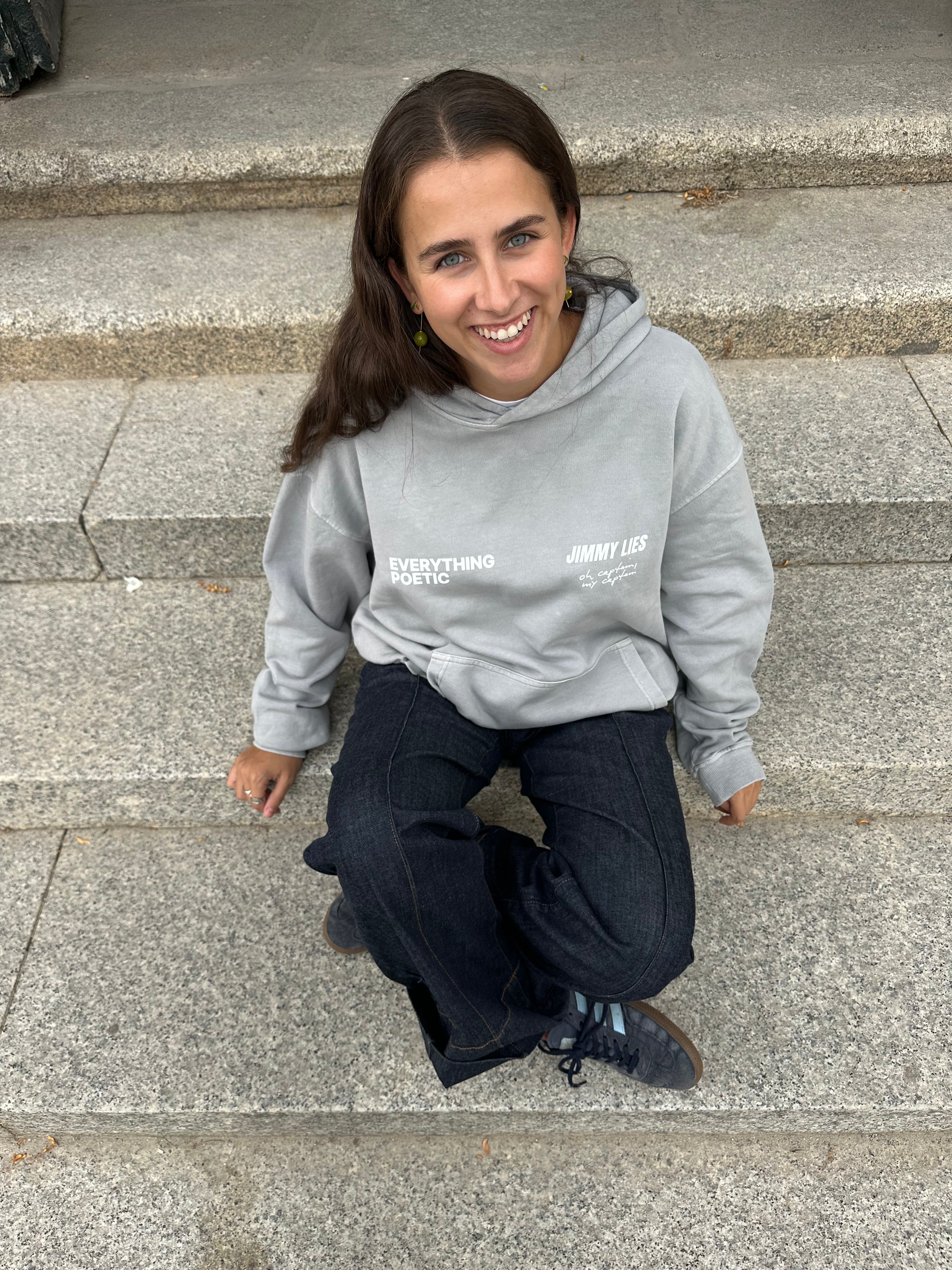 LIGHT GREY RETRO HOODIE