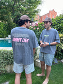 CONTRAST PINK GREY TEE