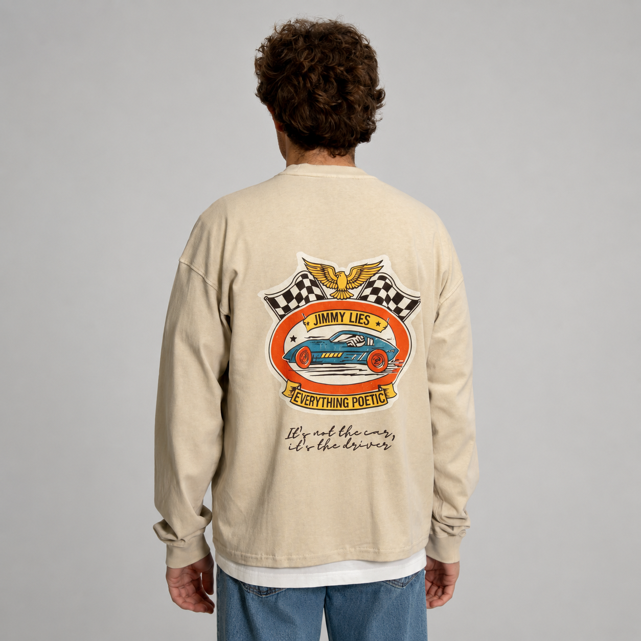 BEIGE CAR LONG TEE