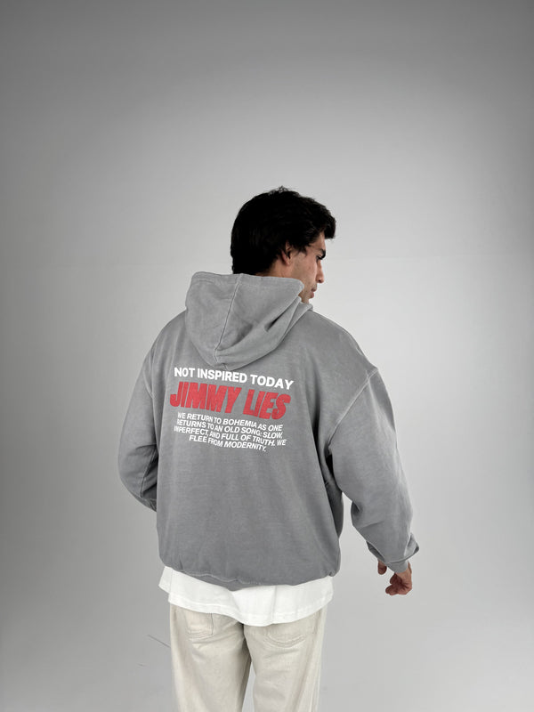 LIGHT GREY RETRO HOODIE