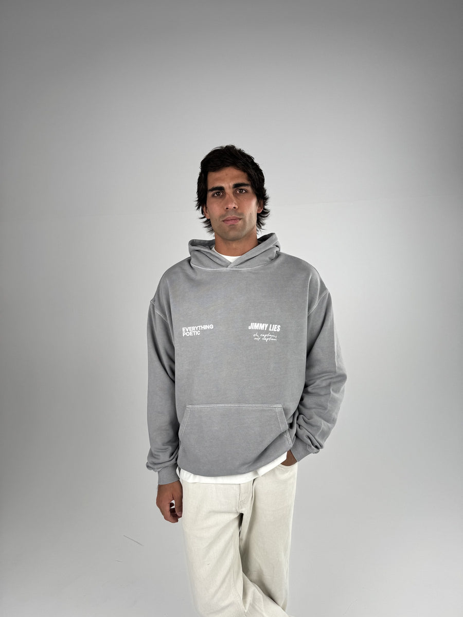 LIGHT GREY RETRO HOODIE