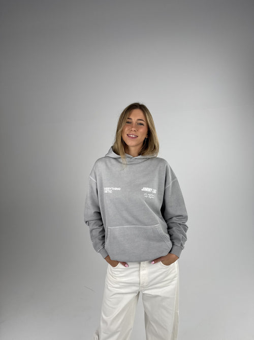 LIGHT GREY RETRO HOODIE