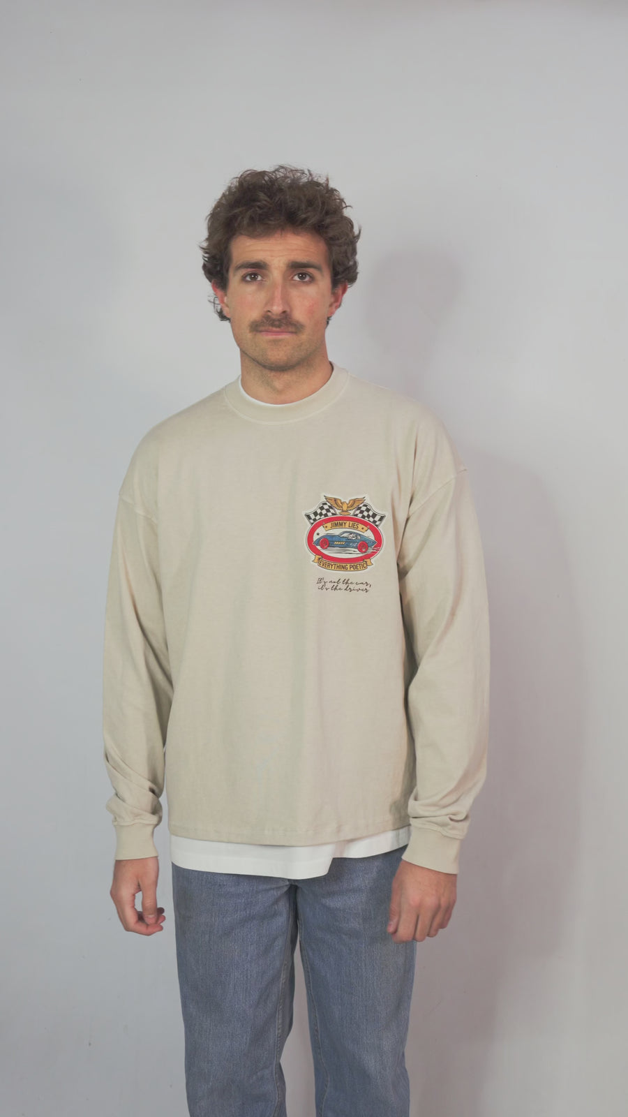 BEIGE CAR LONG TEE