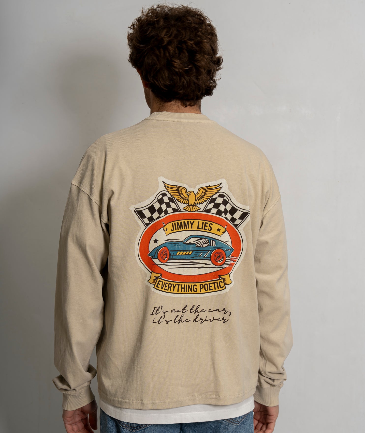 BEIGE CAR LONG TEE